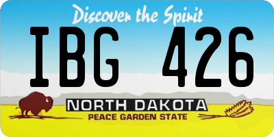 ND license plate IBG426
