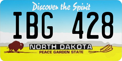 ND license plate IBG428