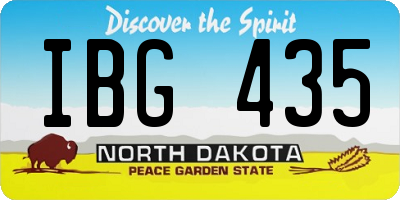 ND license plate IBG435