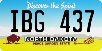 ND license plate IBG437