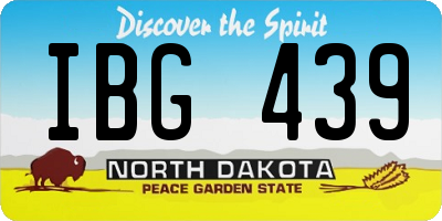 ND license plate IBG439