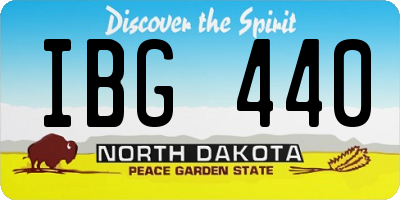 ND license plate IBG440