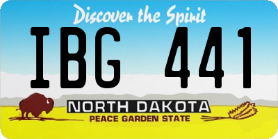 ND license plate IBG441