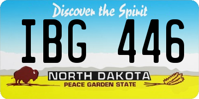 ND license plate IBG446