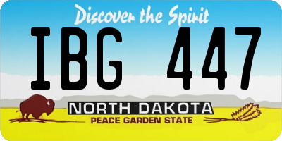ND license plate IBG447
