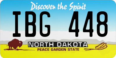 ND license plate IBG448