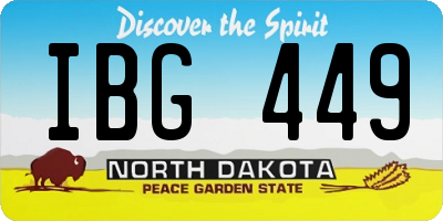 ND license plate IBG449
