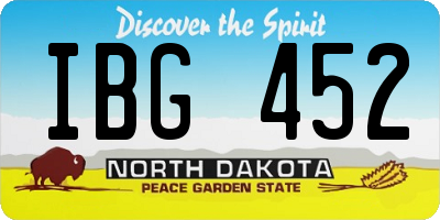ND license plate IBG452