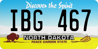ND license plate IBG467