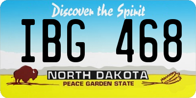 ND license plate IBG468