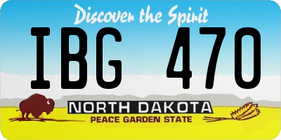 ND license plate IBG470