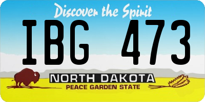 ND license plate IBG473