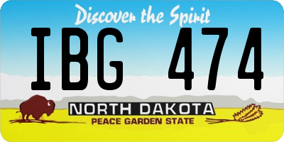 ND license plate IBG474
