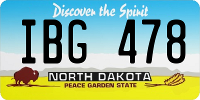 ND license plate IBG478