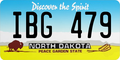 ND license plate IBG479