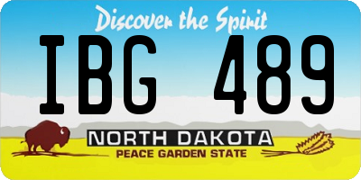 ND license plate IBG489