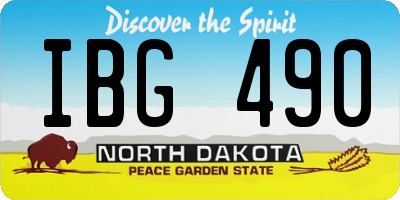 ND license plate IBG490