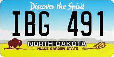 ND license plate IBG491