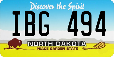 ND license plate IBG494