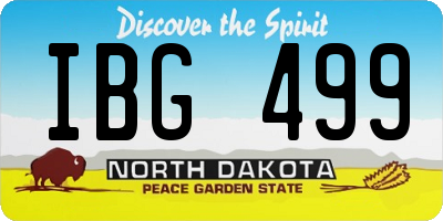 ND license plate IBG499