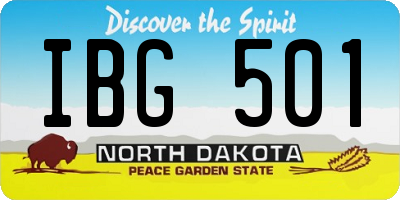 ND license plate IBG501