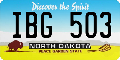 ND license plate IBG503