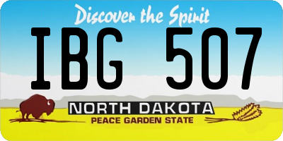 ND license plate IBG507