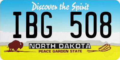 ND license plate IBG508