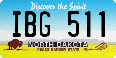 ND license plate IBG511