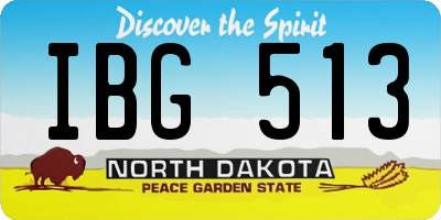 ND license plate IBG513