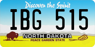 ND license plate IBG515
