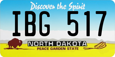 ND license plate IBG517