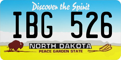 ND license plate IBG526