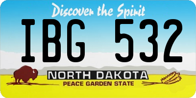 ND license plate IBG532