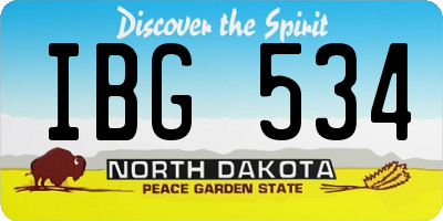 ND license plate IBG534