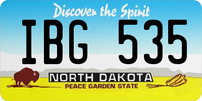 ND license plate IBG535