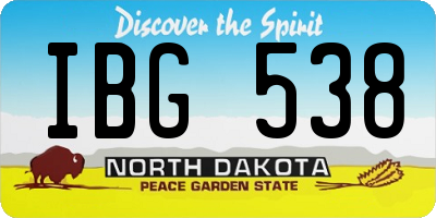 ND license plate IBG538