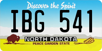 ND license plate IBG541