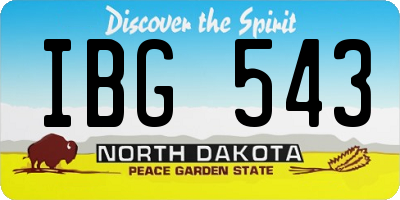 ND license plate IBG543