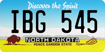 ND license plate IBG545