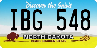 ND license plate IBG548