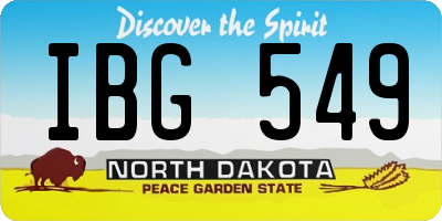 ND license plate IBG549