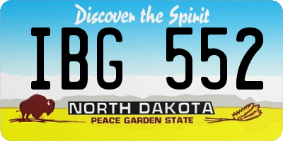 ND license plate IBG552