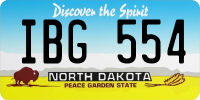 ND license plate IBG554