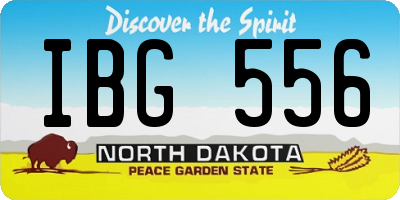 ND license plate IBG556