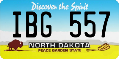 ND license plate IBG557