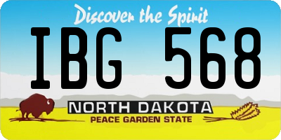 ND license plate IBG568