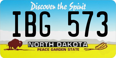ND license plate IBG573