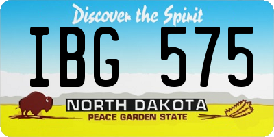 ND license plate IBG575