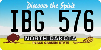 ND license plate IBG576